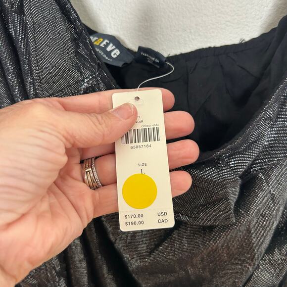 NWT Maeve Ruffled One-Shoulder Metallic Silver Midi Dress - Picture 5 of 6